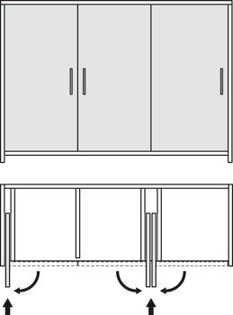 Dřevěné otočně posuvné dveře, Hawa Concepta 25/30/40/50, sada