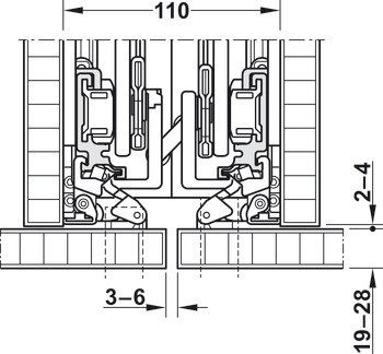 Dřevěné otočně posuvné dveře, Hawa Concepta 25/30/40/50, sada