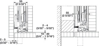 Dřevěné otočně posuvné dveře, Hawa Concepta 25/30/40/50, sada
