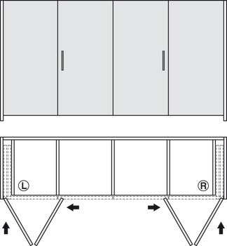 Dřevěné posuvně skládací dveře, Hawa Folding Concepta 25, sada, závěsy s mechanismem tlumeného zavírání
