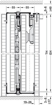 Dřevěné posuvně skládací dveře, Hawa Folding Concepta 25, sada, závěsy s mechanismem tlumeného zavírání
