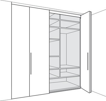 Dřevěné posuvně skládací dveře, Hawa Folding Concepta 25, sada, závěsy s mechanismem tlumeného zavírání