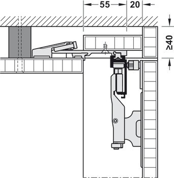 Dřevěné posuvně skládací dveře, Hawa Folding Concepta 25, sada, závěsy s mechanismem tlumeného zavírání