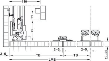 Dřevěné posuvně skládací dveře, Hawa Folding Concepta 25, sada, závěsy s mechanismem tlumeného zavírání
