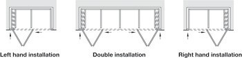 Dřevěné posuvně skládací dveře, Hawa Folding Concepta 25, sada, závěsy s mechanismem tlumeného zavírání