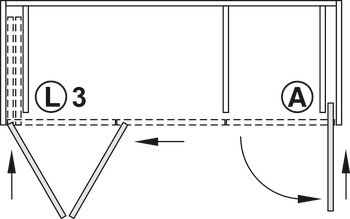 Dřevěné posuvně skládací dveře, Hawa Folding Concepta 25, sada, závěsy s mechanismem tlumeného zavírání