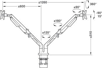 Držák monitoru, Se dvěma rameny