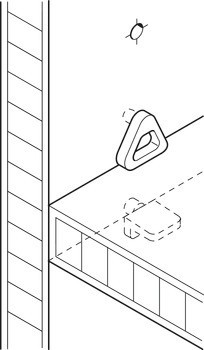 Držák police, pro dřevěné police, plast, pro tloušťku police 16 mm