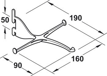 Držák pro brýle, Konzole, systém Pre-wall, svislý