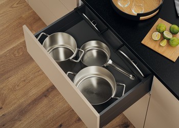 Držák relingu, Pro příčný reling Blum Ambia Line, design ocel