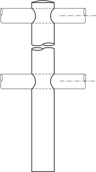 Držák relingu, systém relingu nástavby, pro 2 relingy nástavby 10 mm, koncový sloupek