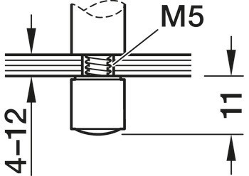 Držák relingu, systém relingu nástavby, pro 2 relingy nástavby 6 mm, středový sloupek