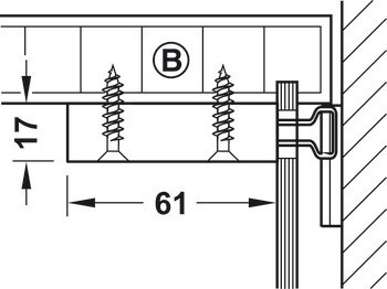 Držák skříňky, Nástěnná jednotka, nosnost 150 kg na pár