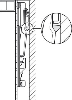 Držák skříňky, nástěnná skříňka, k nalisování a přišroubování