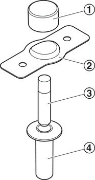 Dveřní doraz montovaný na podlahu, Magnetický, standardní