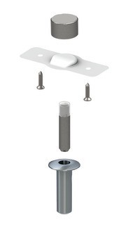 Dveřní doraz montovaný na podlahu, Magnetický, standardní