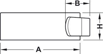 Dveřní doraz montovaný na podlahu, Zinková slitina, k přišroubování nebo nalepení, kulatý, doraz na jedné straně