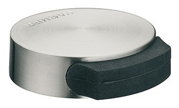 Dveřní doraz montovaný na podlahu, Zinková slitina, k přišroubování nebo nalepení, kulatý, doraz na jedné straně