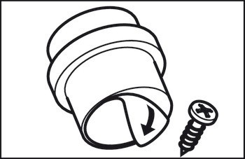 Dveřní doraz montovaný na podlahu, Zinková slitina, k přišroubování nebo nalepení, kulatý, doraz na jedné straně