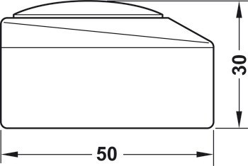 Dveřní doraz montovaný na podlahu, Zinková slitina, k přišroubování nebo nalepení, oválný Ø 50 mm