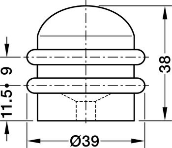 Dveřní doraz montovaný na podlahu, Zinková slitina, k přišroubování, Startec