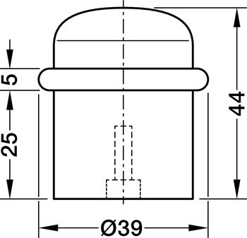 Dveřní doraz montovaný na podlahu, Zinková slitina, k přišroubování, Startec