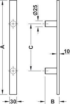 Dveřní klika, Nerez, Startec, model PH 2844