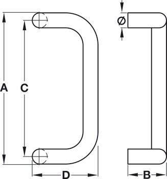 Dveřní klika, polyamid, Hewi, 550GK LT