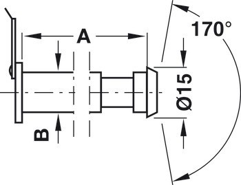 Dveřní kukátko, až do tloušťky dveří 57 mm, Startec