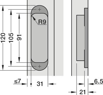 Dveřní závěs, 3D nastavitelné, velikost 120 mm