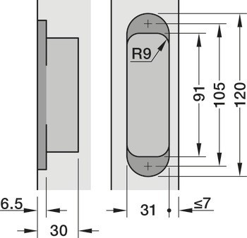 Dveřní závěs, 3D nastavitelné, velikost 120 mm