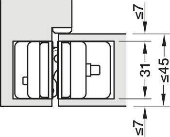 Dveřní závěs, 3D nastavitelné, velikost 120 mm