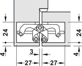 Dveřní závěs, AN 180 3D, skryté, pro bezfalcové vnitřní dveře