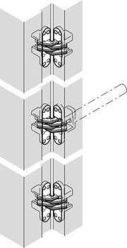 Dveřní závěs, pro skrytou montáž
