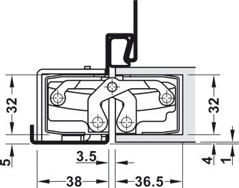 Dveřní závěs, Simonswerk TECTUS TE 640 3D, pro bezfalcové dveře do 200 kg