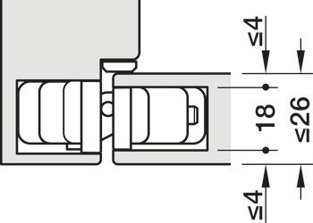 Dveřní závěs, Startec H10, skrytý, pro bezfalcové vnitřní dveře do 60 kg, s magnetickými krytkami