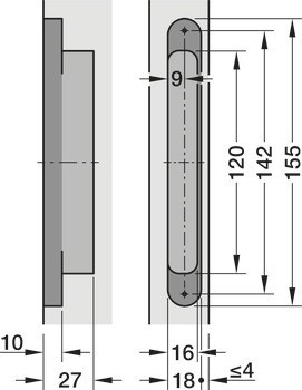 Dveřní závěs, Startec H10, skrytý, pro bezfalcové vnitřní dveře do 60 kg, s magnetickými krytkami