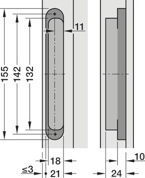 Dveřní závěs, Startec H10, skrytý, pro bezfalcové vnitřní dveře do 60 kg, s magnetickými krytkami