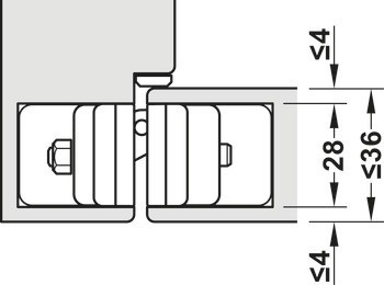 Dveřní závěs, Startec H12 L Plus, skrytý, pro bezfalcové vnitřní dveře do 120 kg, s magnetickými krytkami