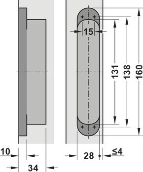 Dveřní závěs, Startec H12 L, skrytý, pro bezfalcové vnitřní dveře do 80 kg, s magnetickými krytkami