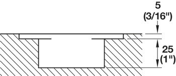 Dveřní závěs, Startec H2, skrytý, pro bezfalcové vnitřní dveře do 45/60 kg