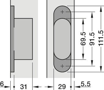 Dveřní závěs, Startec H7, skrytý, pro bezfalcové vnitřní dveře do 50/70 kg