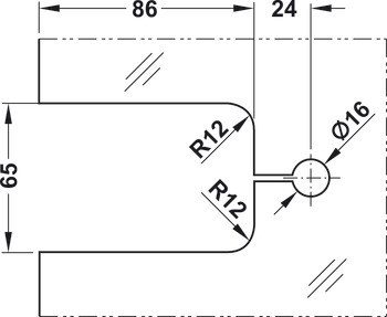 Dvojčinný pružinový závěs, Tensor, Dorma Glas, pro celoskleněné dvojčinné dveře, stěna ke sklu