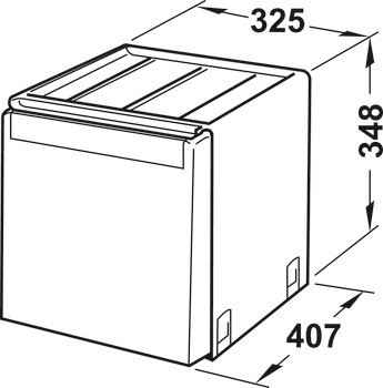 Dvojdílný odpadkový koš, 2 x 14 litru, Franke Cube 40