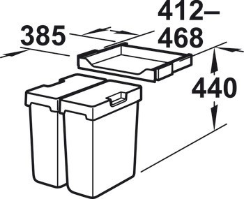 Odpadkové koše, 2 x 17 litrů / 3 x 17 litrů