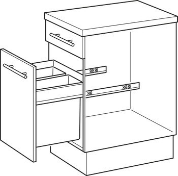 Dvojdílný odpadkový koš, pro Blum Tandembox, 1 x 8 a 1 x 17 litrů