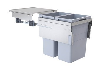 Dvojdílný třídič odpadu, 2 x 38 litrů, Hailo Euro-Cargo