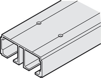 Dvojitá pojezdová kolejnice, předvrtaná, 73 x 31 mm (Š x V)