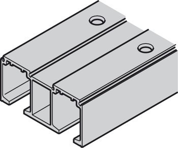 Dvojitá pojezdová kolejnice, předvrtané, Š x V: 81 x 33 mm