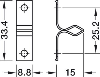 Dvojitá válečková záskočka, K přišroubování, ocel